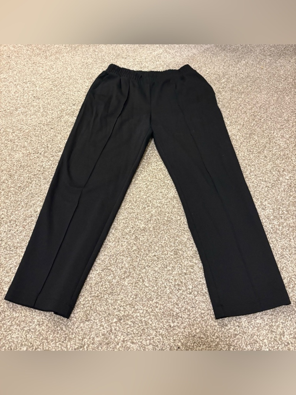 Women’s Black Elastic-Waist Dress Pants